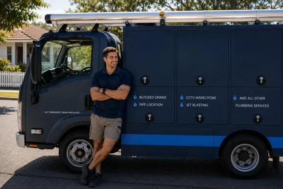Licensed Coogee plumber at the van